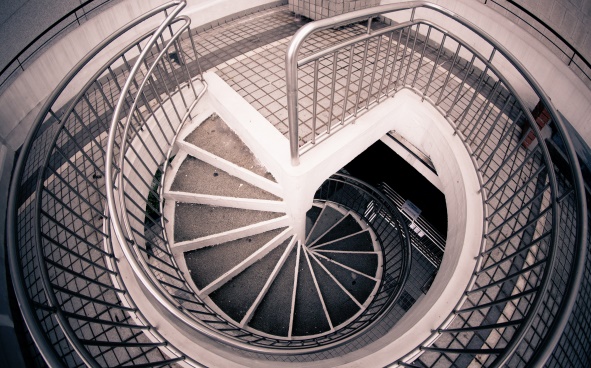 Spiral Staircase lead you to the upper part of the covered walkway
